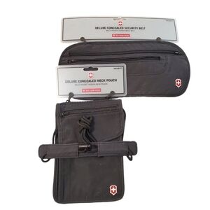 Swiss Army Victorinox Travel Deluxe Concealed Black Security Belt & Neck Pouch